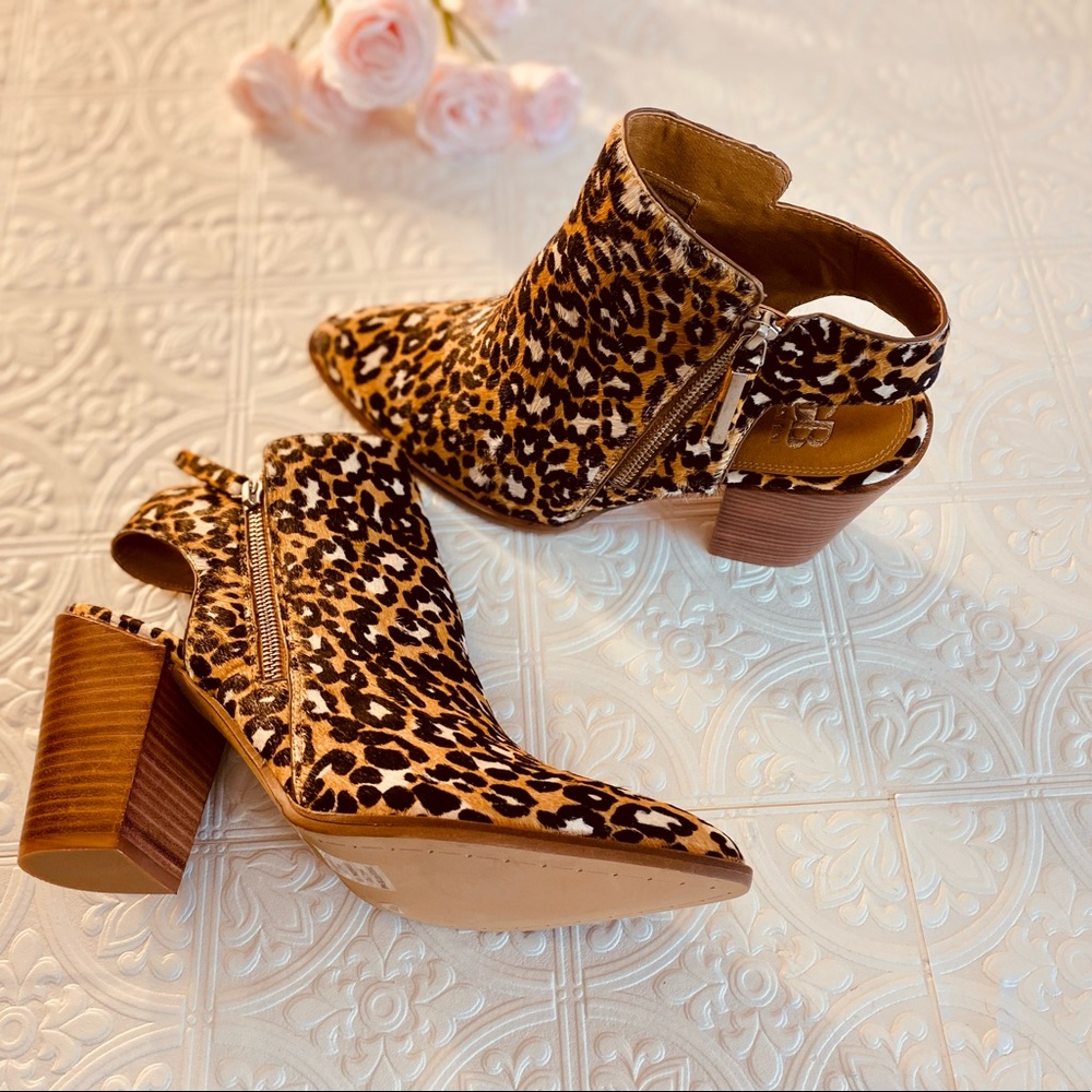 Gianni Bini Cheetah Print Ankle Bootie Heels sz 10